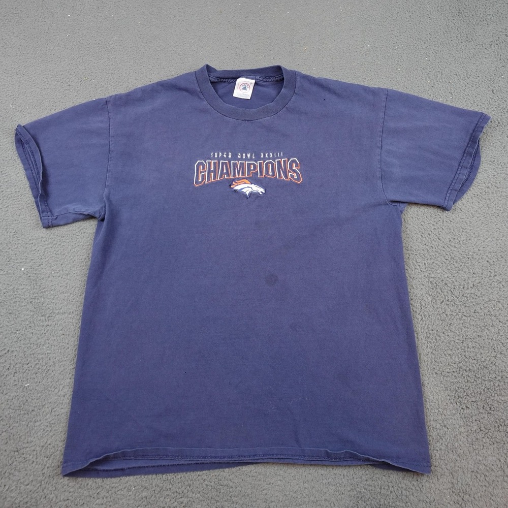 Vintage Denver Broncos Shirt Mens Large NFL Football Super Bowl Champs Delta 90s